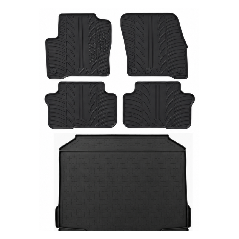 Bundel rubberen kofferbakmat en rubberen automatten voor Skoda Yeti (2013-2017)