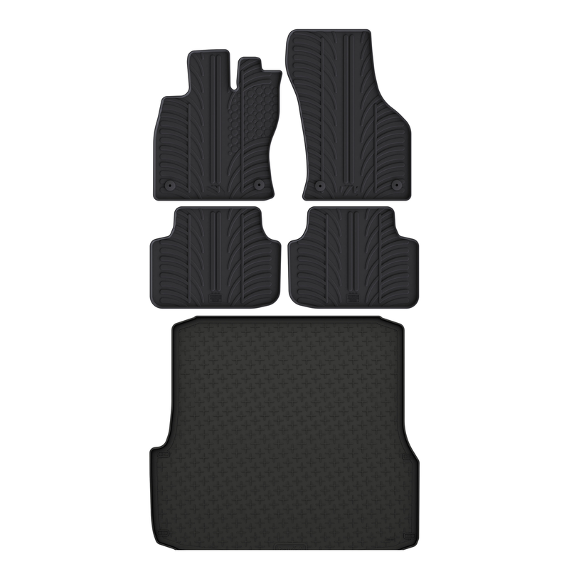 Bundel rubberen kofferbakmat en rubberen automatten voor Skoda Octavia (2013-2020)