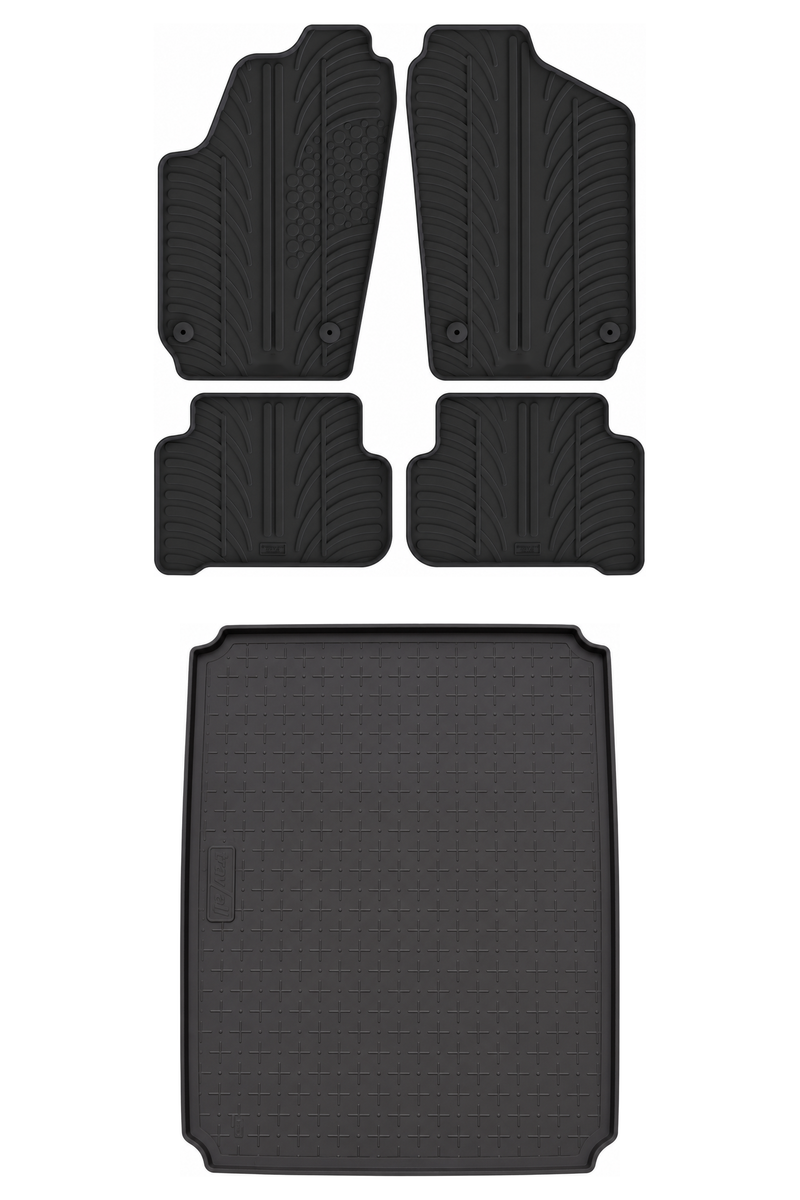 Bundel rubberen kofferbakmat en rubberen automatten voor VW Polo (2009-2017)